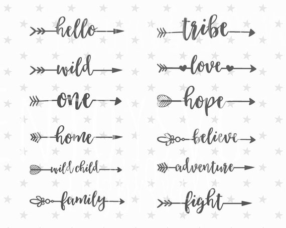 Download Arrows Svg Family Svg Files Boho Arrows Svg Boho Clipart Arrow Etsy