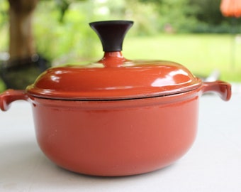 enzo mari エンゾマリ　ヴィンテージ　ルクルーゼ　オレンジ Vntg Le Creuset France #33 Orange Cast Iron La Mama Enzo