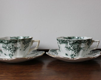 2anciennes tasses et soucoupes TOSCANE antique anglaise