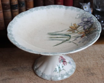 Compotier E.Bourgeois Décor Fleurs (1832-1926)