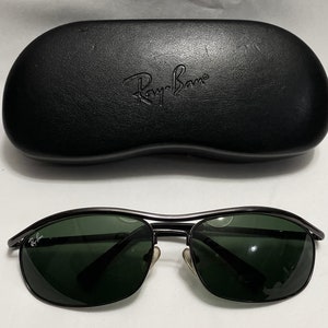 VINTAGE Ray Ban Sunglasses RB8012 Olympian Gunmetal Frame Green Lenses in  Case Made in Italy