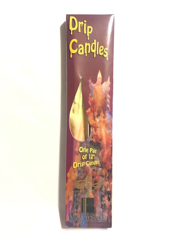 VINTAGE Wicks n Sticks Pair of 12 Multicolor Drip Candle Etsy