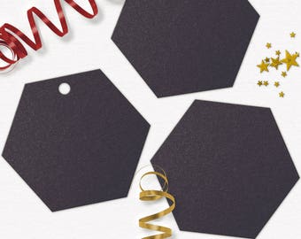 Black Hexagon Die Cuts Blank Hexagonal Tags Set of 40 Hexagon Place Cards Black Wedding Tags