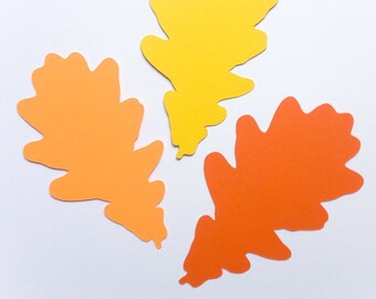 Oak Leaf Die Cuts Autumn Decor Paper Leaf Cut Outs 20 Blank Paper Leaves Oak Leaf Escort Cards Die Cut Oak Leaves for Seating Table Cards