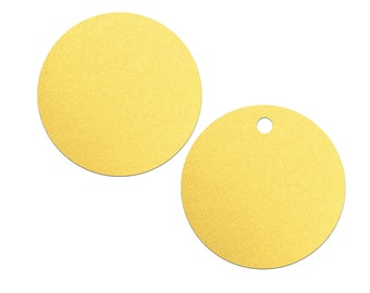 Yellow Gold Die Cut Circles Metallic Paper Circle Tags Choose Size, Set of 40 Pearlescent Gold Cardstock Circles