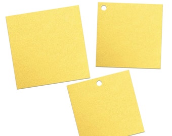 Yellow Gold Die Cut Squares Pearlescent Cardstock Square Cut Outs Blank Gold Tags Choose Size 40 Gold Paper Squares