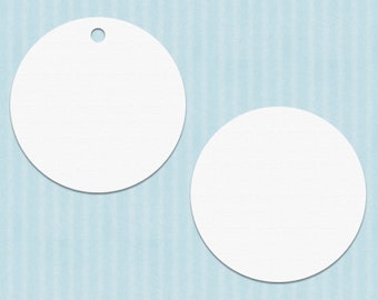 White Paper Circles 2 Inch Circle Cut Outs Cardstock Round Tags Set of 40 2" White Circle Die Cuts Choose Size White Paper Craft Circles