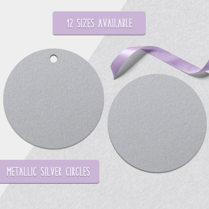 Silver Cardstock Circles Metallic Circle Tags Silver Paper Etsy