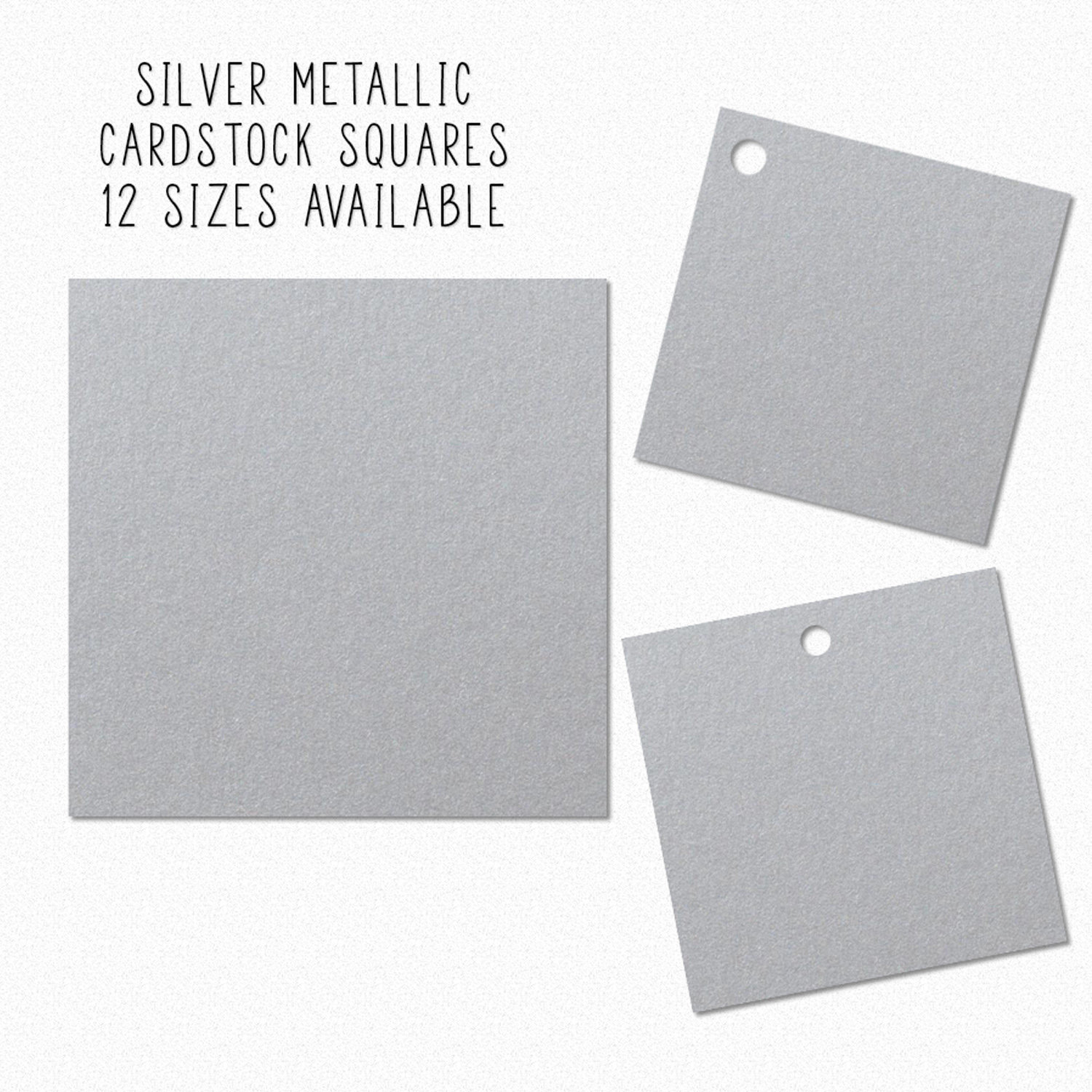 Silver Die Cut Squares Metallic Cardstock Square Tags Silver Etsy
