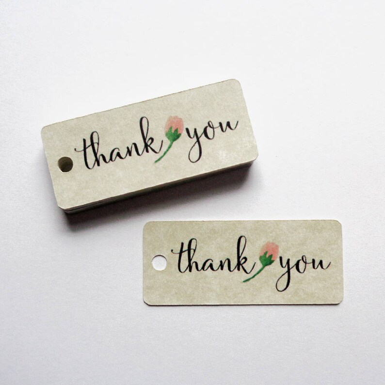 Small Thank You Tags Wedding Favor Thank You Tags Watercolor Etsy