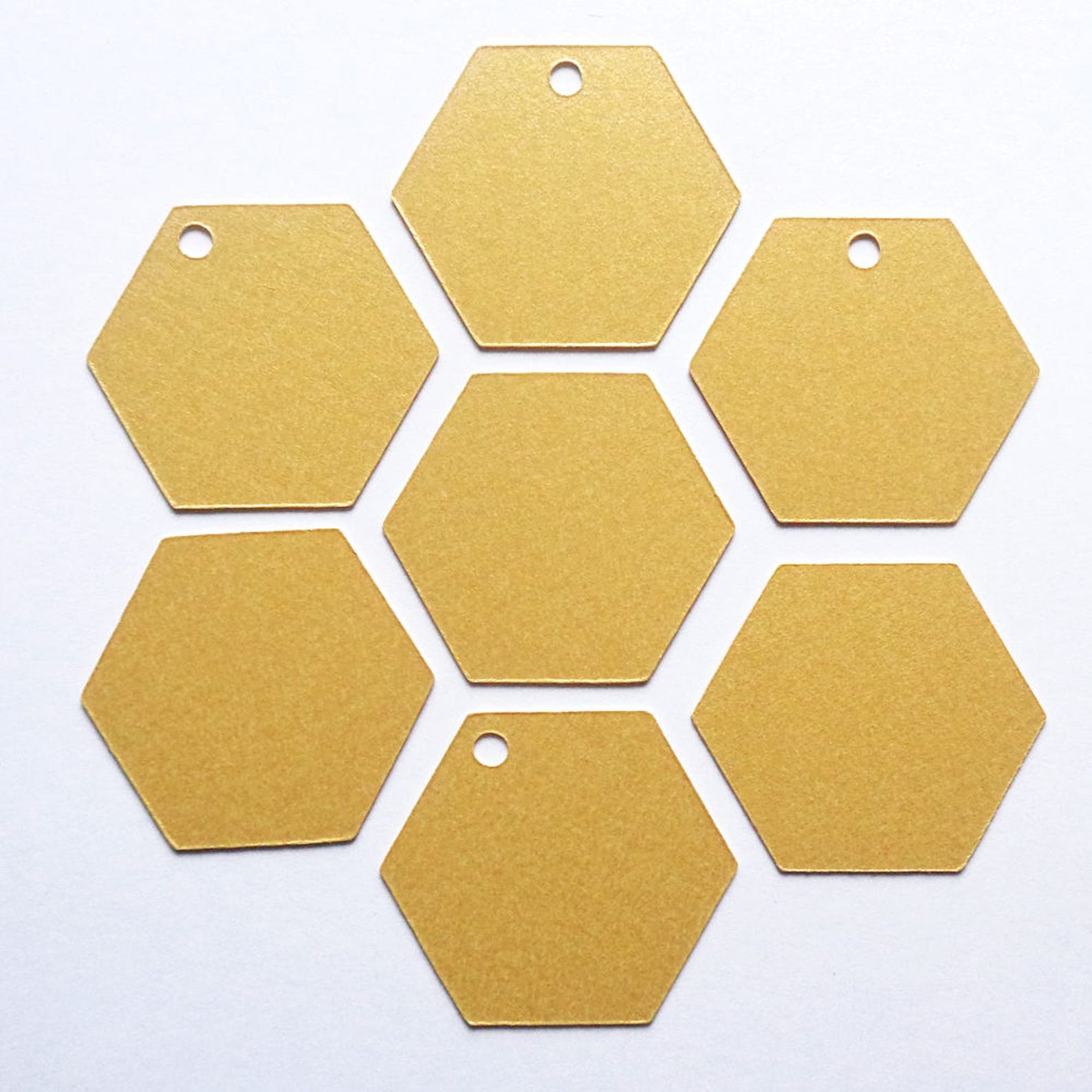 Yellow Gold Hexagon Tags Metallic Die Cut Hexagon Shaped Tag Etsy
