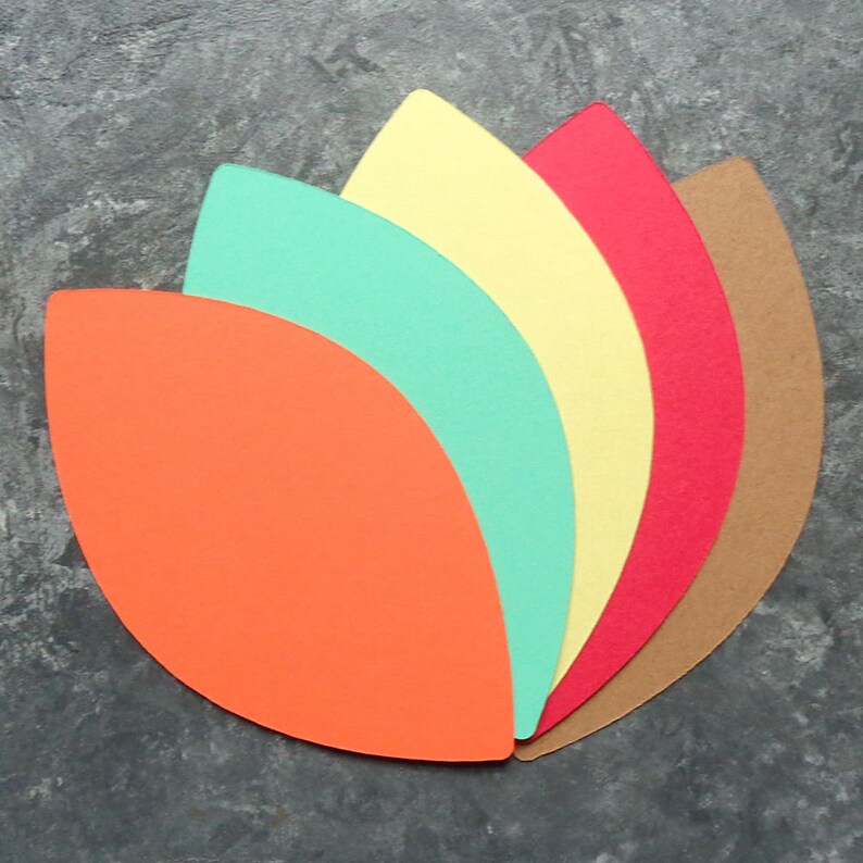 Die Cut Leaves Paper Leaf Tags Pointed Oval Die Cuts Set of 20 Etsy