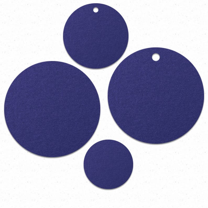 Dark Blue Die Cut Circles Metallic Cardstock Circle Tags Blue Etsy