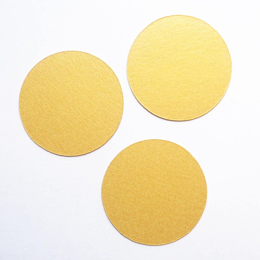 Yellow Gold Die Cut Circles Metallic Paper Circle Tags 12 Etsy