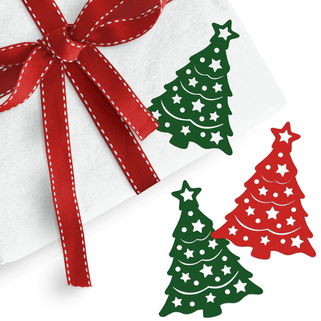 Christmas Tree Die Cuts Paper Holiday Cut Outs for Cardmaking Paper Christmas Trees Set of 10