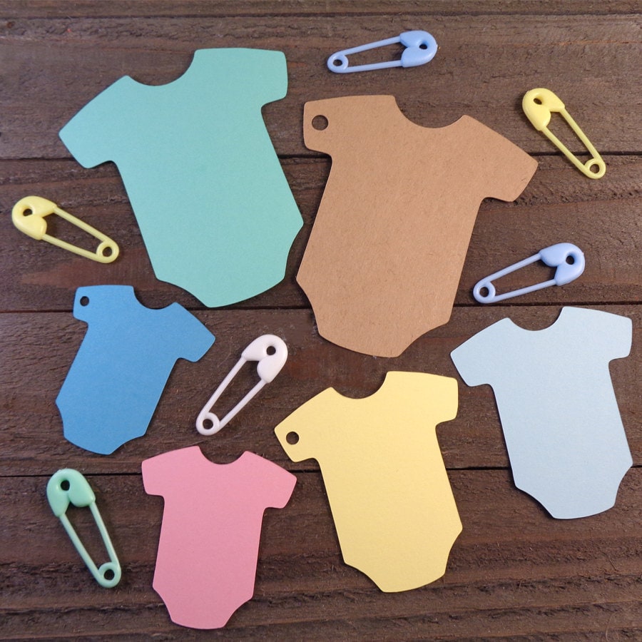 Romper Baby Shower Tags Die Cut Onesies Gender Reveal Tag Etsy