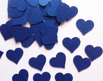 Blue Confetti Hearts Wedding Table Decor Dark Blue Tiny Heart Die Cuts Package of 215 Heart Shaped Confetti Small Papercraft Hearts