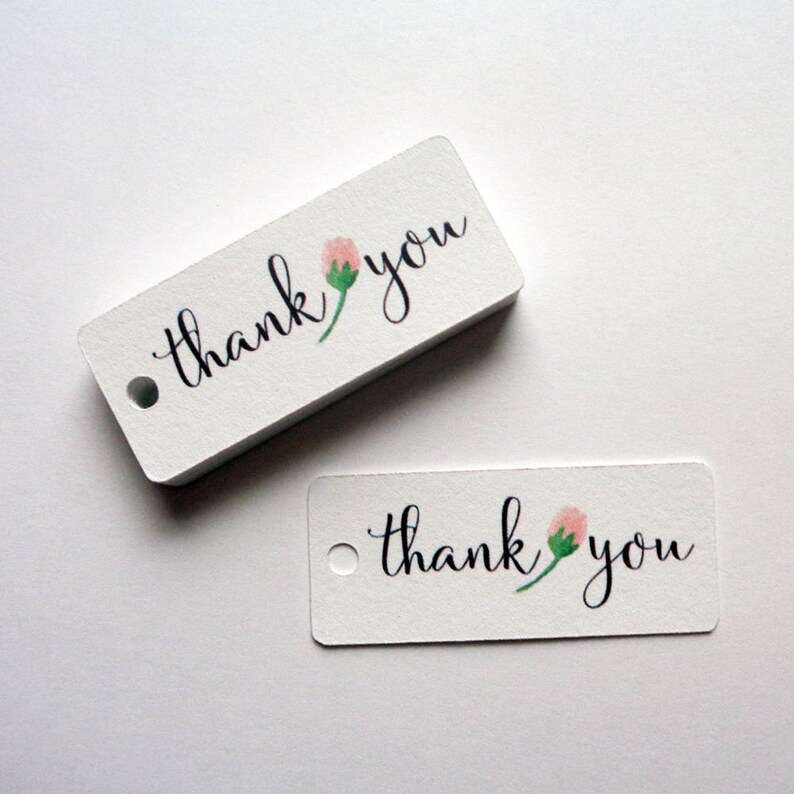 Small Thank You Tags Wedding Favor Thank You Tags Watercolor Etsy