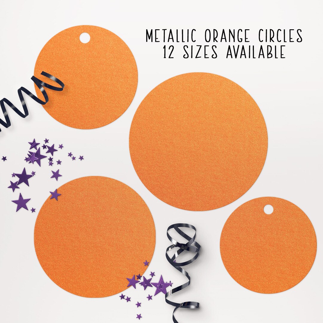 Orange Circle Cut Outs Shimmer Cardstock Orange Circle Tags Paper