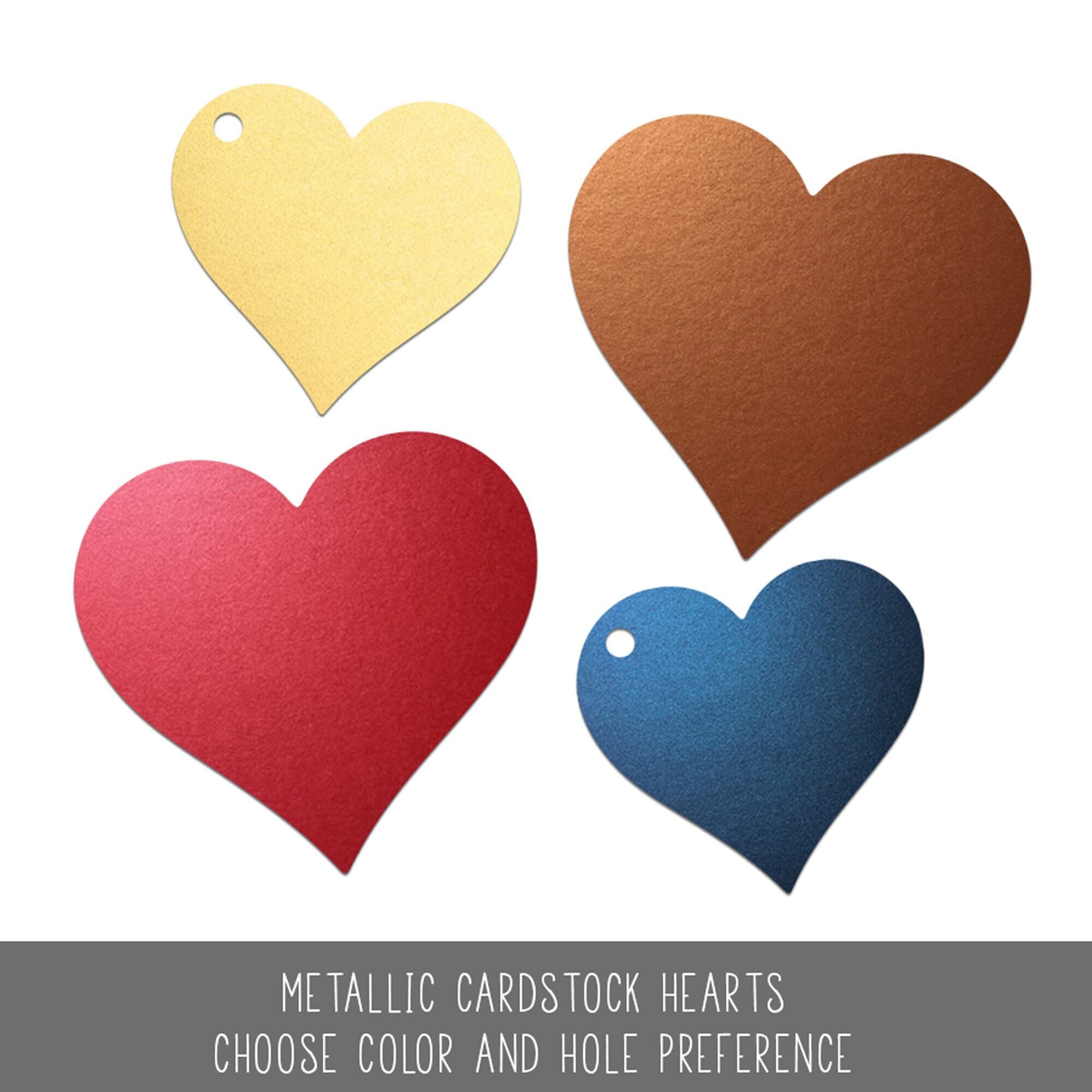 Metallic Cardstock Heart Tags Die Cut Hearts Blank Heart Tags Etsy