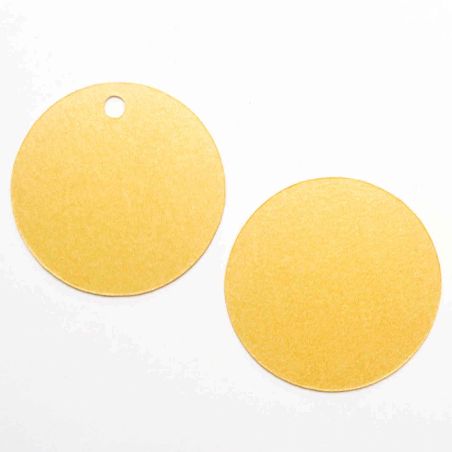 Yellow Gold Die Cut Circles Metallic Paper Circle Tags 12 Etsy