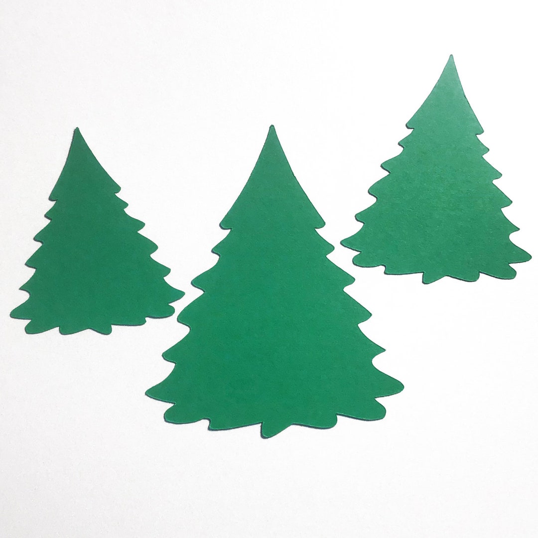 Die Cut Pine Trees 40 Paper Christmas Tree Die Cuts Christmas Cut Outs Choose Size, Color Winter