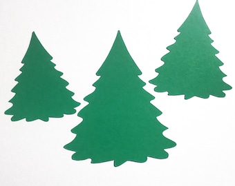 Die Cut Pine Trees 40 Paper Christmas Tree Die Cuts Christmas Cut Outs Choose Size, Color Winter Die Cuts for Cards Christmas Tree Tags