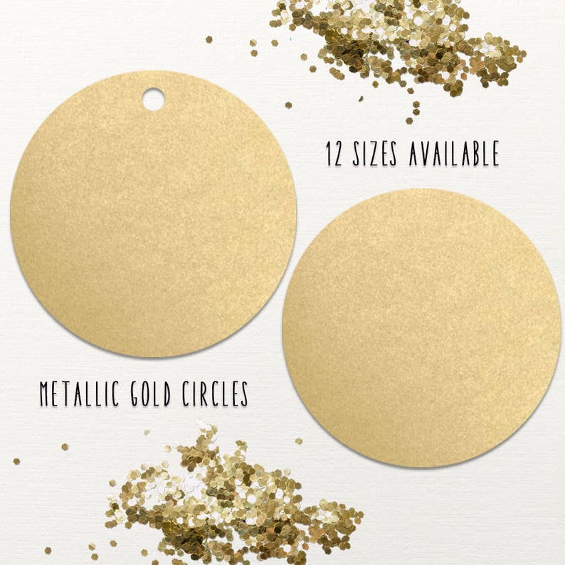 Metallic Gold Circle Die Cuts Shiny Gold Paper Circles 12 Etsy
