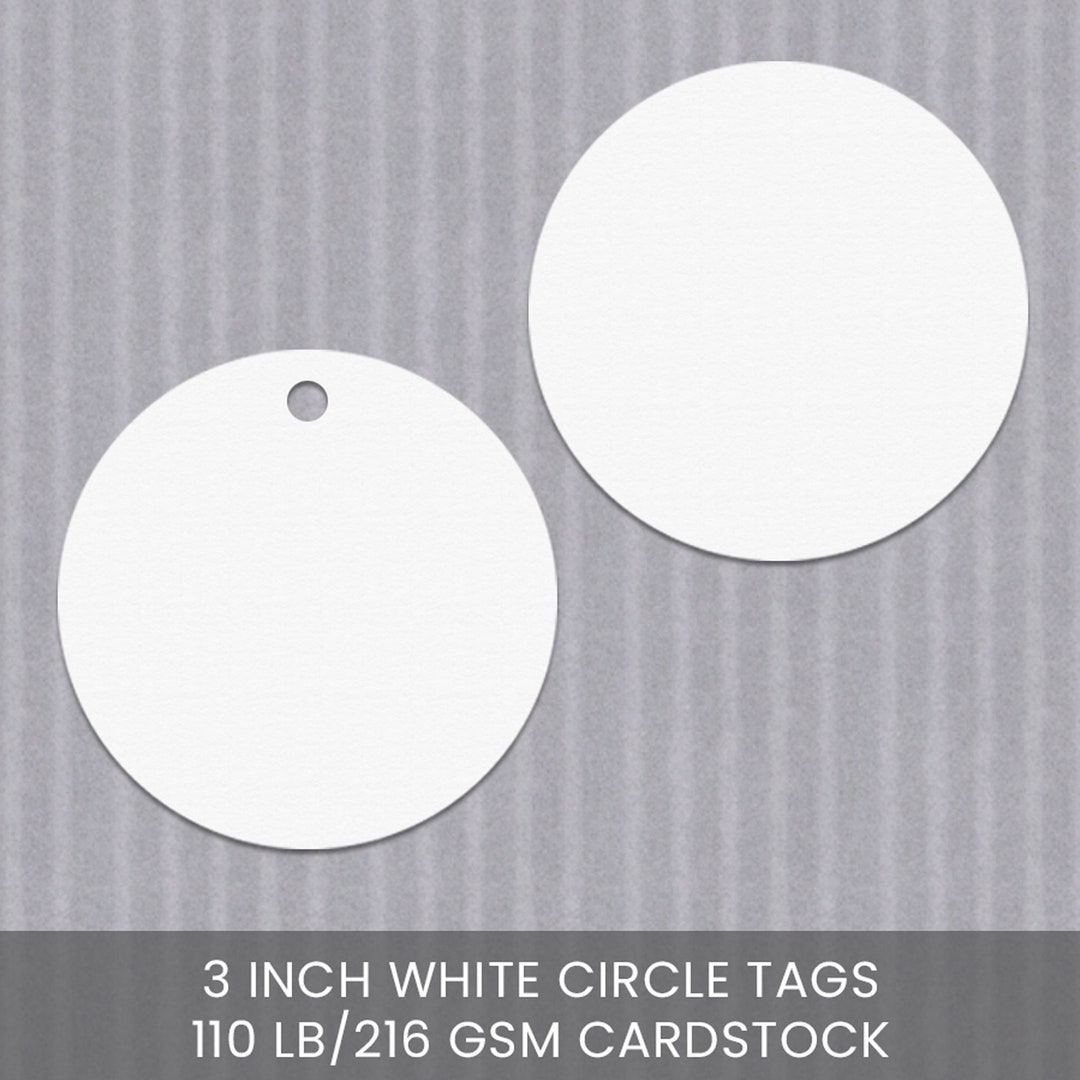 White Paper Cut Outs 3 Inch Circle Tags Cardstock Circle Die Cuts Set
