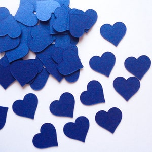 Blue Confetti Hearts Wedding Table Decor Dark Blue Tiny Heart Die Cuts Package of 215 Heart Shaped Confetti Small Papercraft Hearts image 2