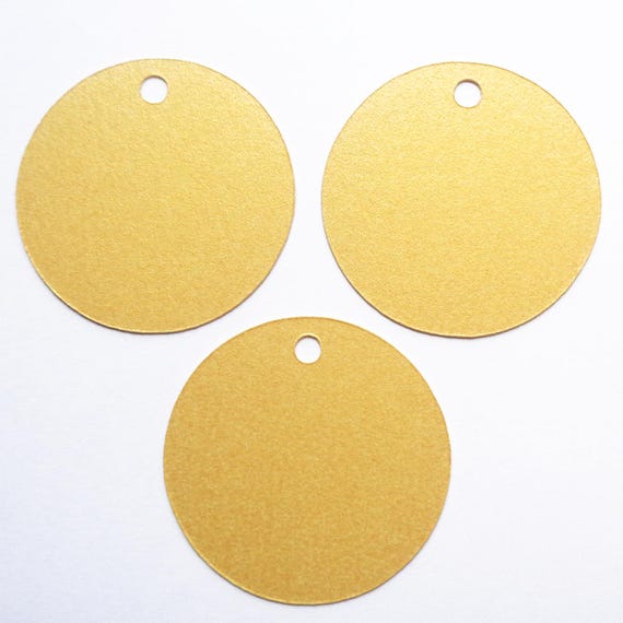 Yellow Gold Die Cut Circles Metallic Paper Circle Tags Choose Size
