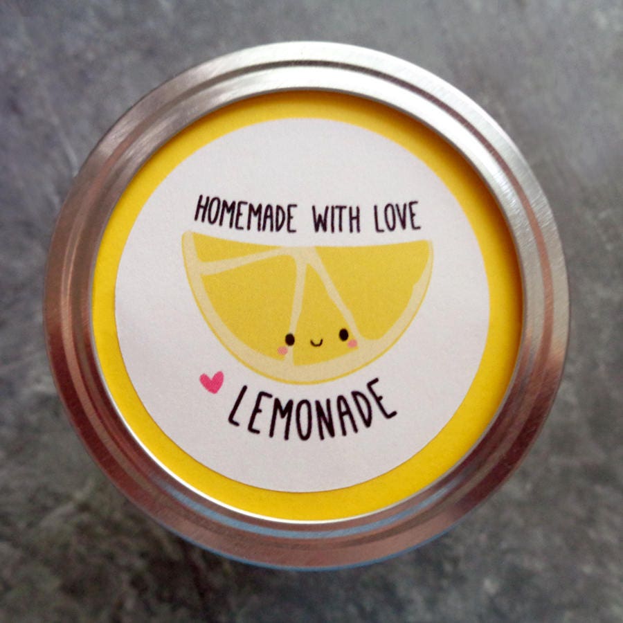 Limoncello Labels Homemade With Love Lemonade Stickers Etsy