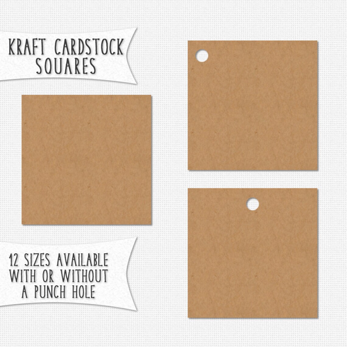 Kraft Paper Squares Brown Kraft Cardstock Square Die Cuts Etsy Canada