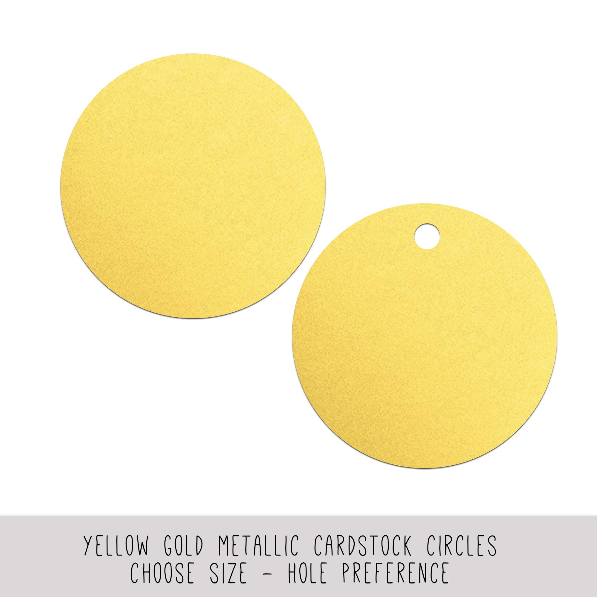 Yellow Gold Die Cut Circles Metallic Paper Circle Tags Choose Size, Set of  40 Pearlescent Gold Cardstock Circles 