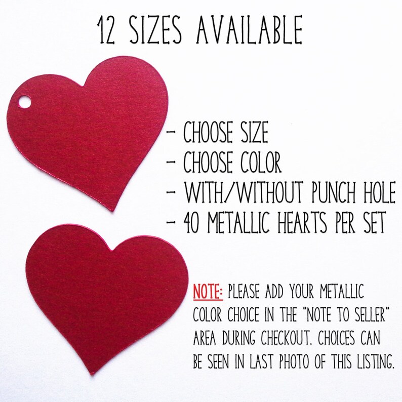Metallic Cardstock Heart Tags Die Cut Hearts Blank Heart Tags Etsy