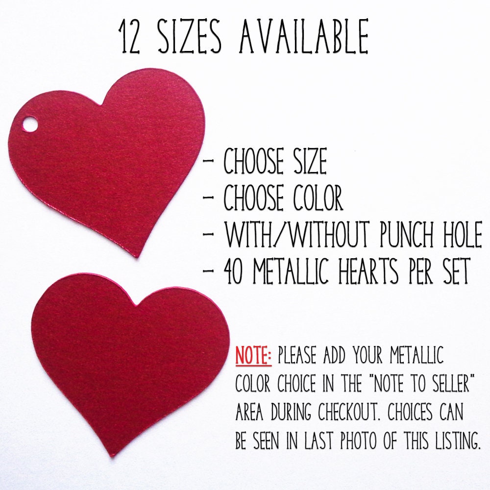 Metallic Cardstock Heart Tags Die Cut Hearts Blank Heart Tags Etsy