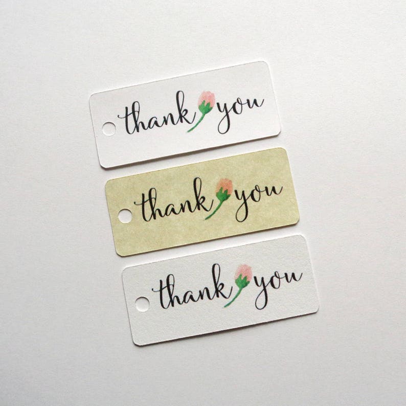 Small Thank You Tags Wedding Favor Thank You Tags Watercolor Etsy
