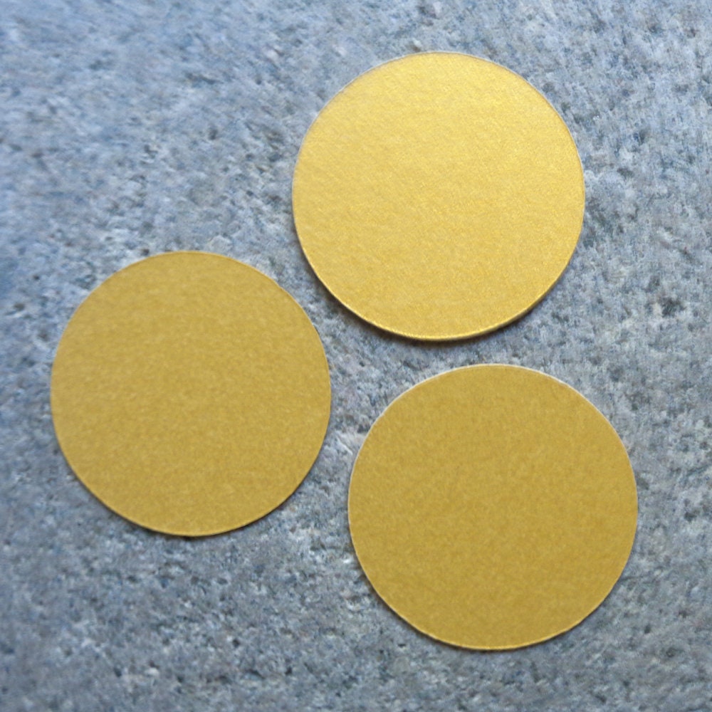 Yellow Gold Die Cut Circles Metallic Paper Circle Tags 12 Etsy
