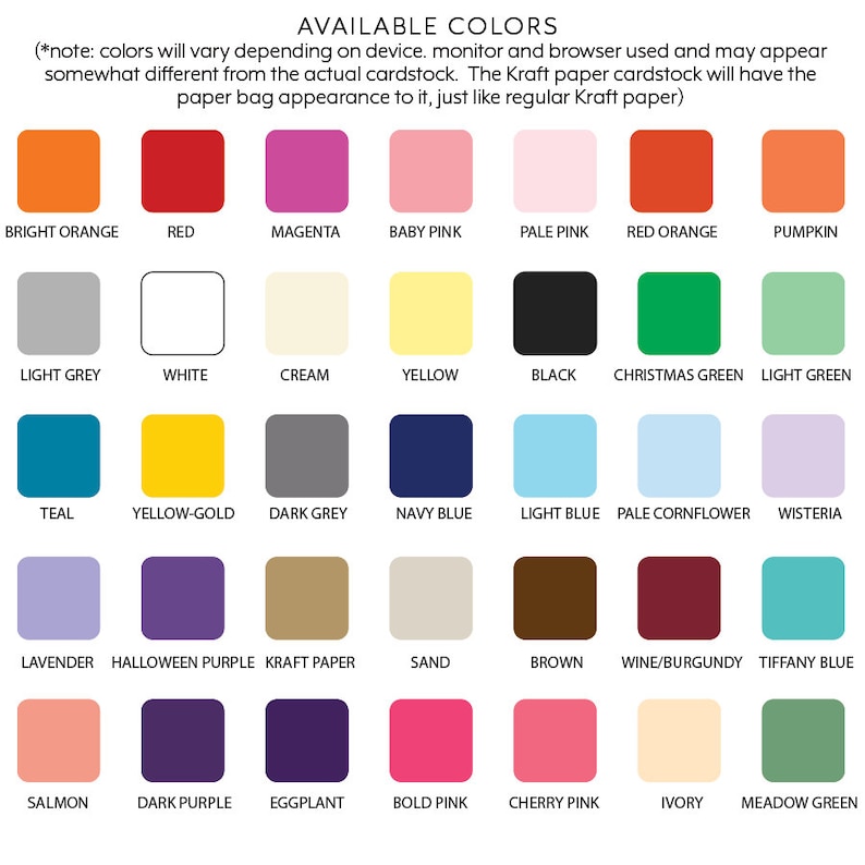 Color Square Cardstock Tags Die Cut Squares Paper Gift Tags Set of 40 Paper Squares 12 Sizes Choose Style