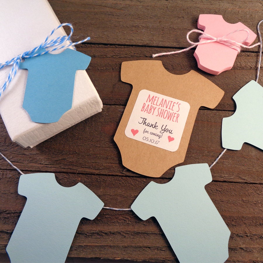 Romper Baby Shower Tags Die Cut Onesies Gender Reveal Tag Etsy
