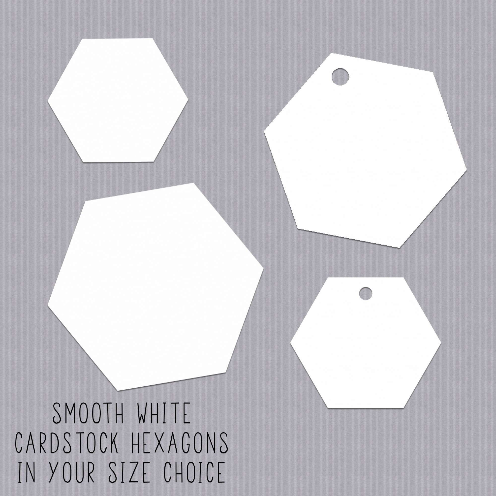 White Die Cut Hexagons Blank Hexagon Tags Set of 40 White Etsy