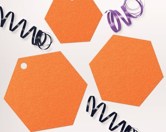 Orange Paper Hexagons Cardstock Hexagon Shaped Cut Outs Pearlescent Metallic Hexagon Tags Choose Size 40 Hexagon Die Cuts Blank Fall Tags