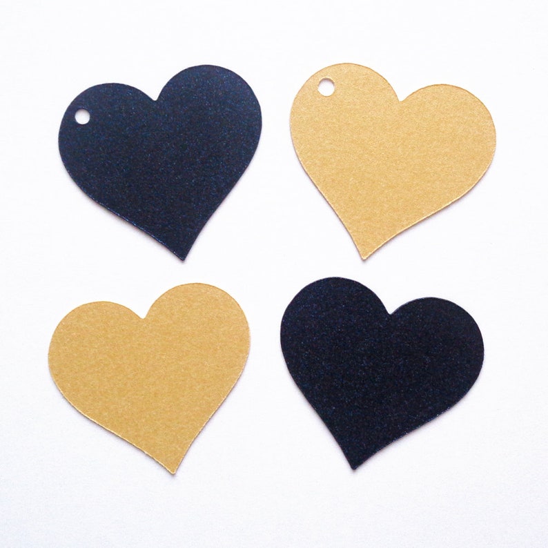 Metallic Cardstock Heart Tags Die Cut Hearts Blank Heart Tags Etsy