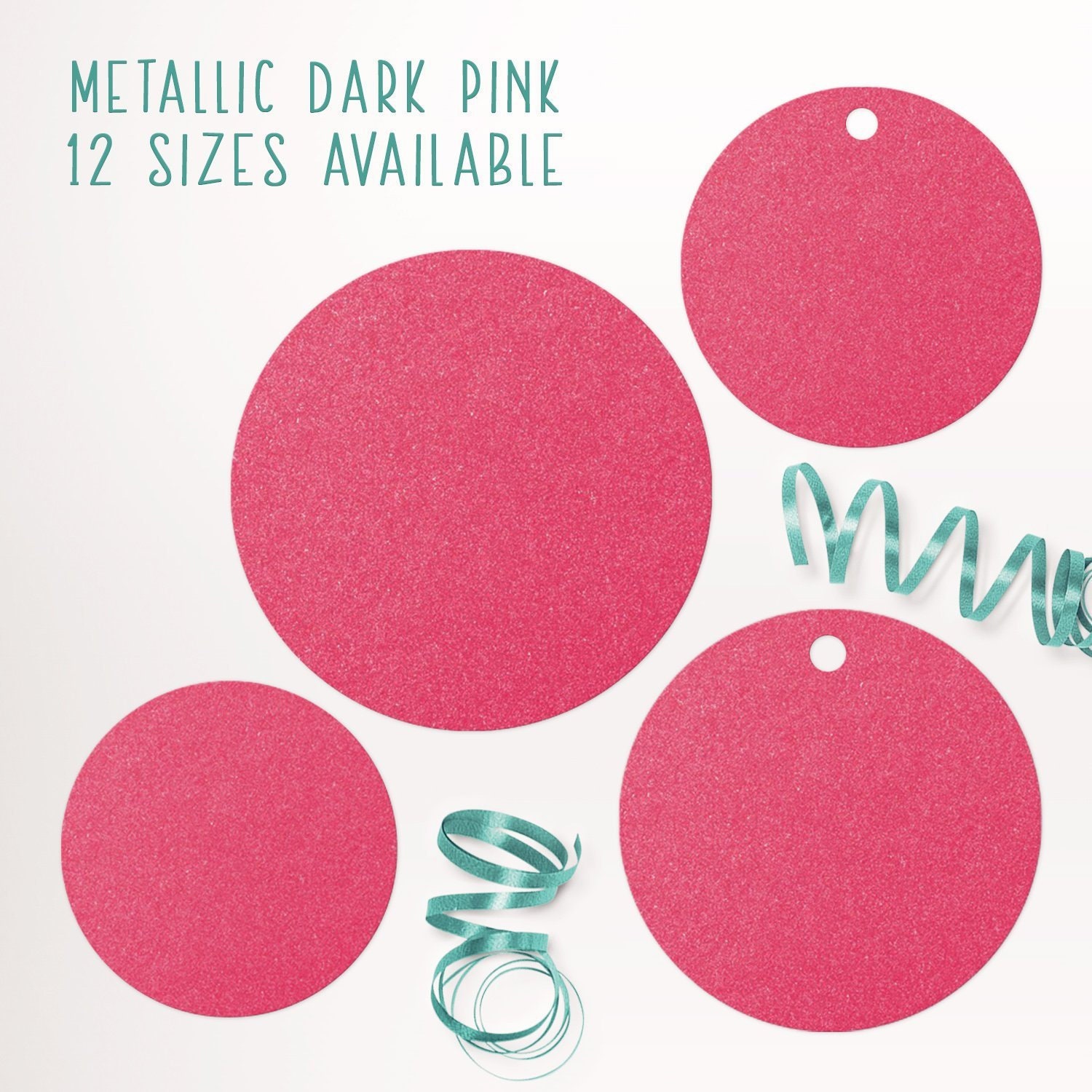 Pink Die Cut Circles Metallic Cardstock Pink Circle Tags Dark Etsy