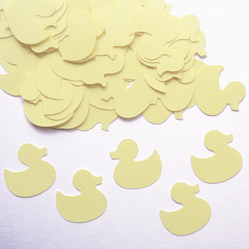 Duck Baby Shower Confetti Small Paper Ducks Table Confetti Gender Reveal Party 130 Die Cut Duck Embellishments Papercrafting