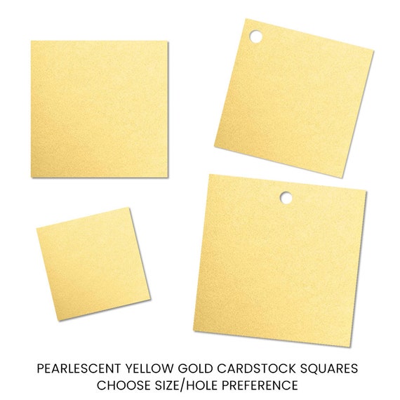Yellow Gold Die Cut Squares Pearlescent Cardstock Square Cut Outs Blank  Gold Tags Choose Size 40 Gold Paper Squares 