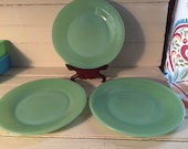 Jadeite Fire King 9 quot Plates lot of 3 Green