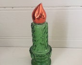 Avon Fragrance Perfume Bottle Green Candlestick