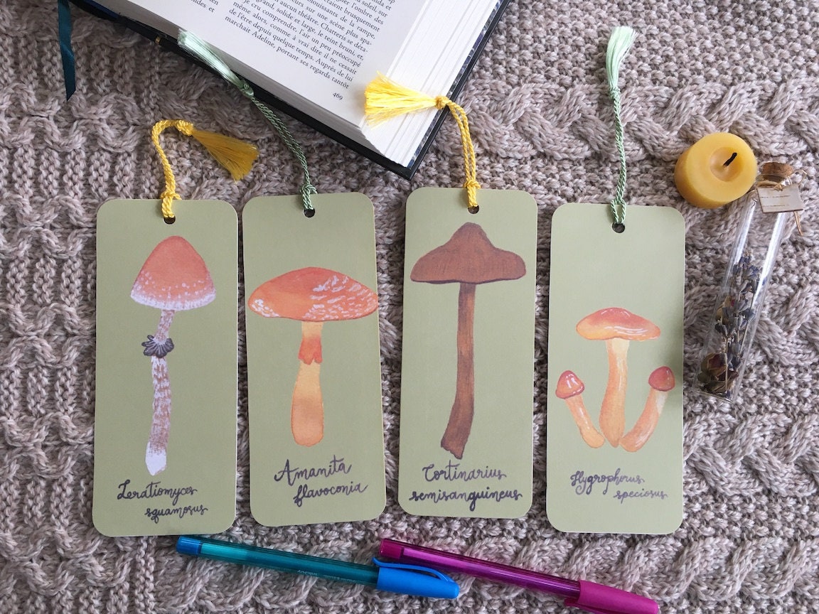Black and White Mushroom Bookmark