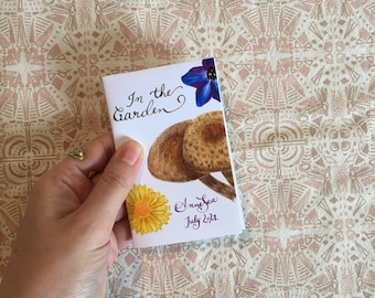 In the Garden Zine - Botanical Painting - Eggplant - Rose - Watercolor Painting - Garden plants - Full Colour - Small poster